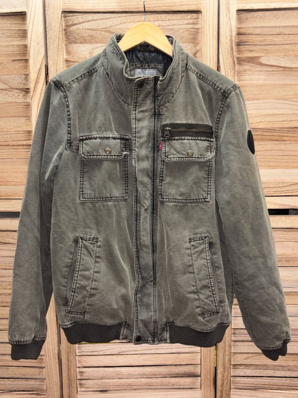 Levi's Olive Green Quilted Lined Bomber Jacket S